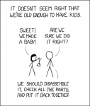 XKCD Comic strip about engineers and babies